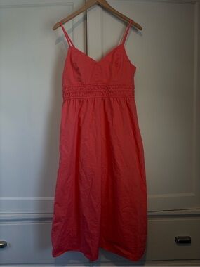 Old Navy Coral Cotton Midi Dress